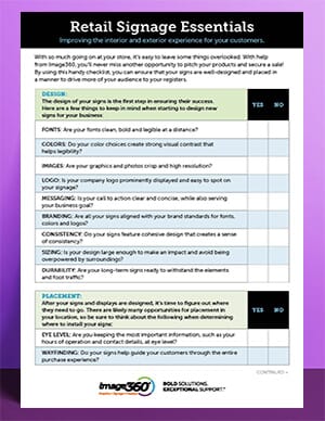 Retail Signage Essentails Checklist