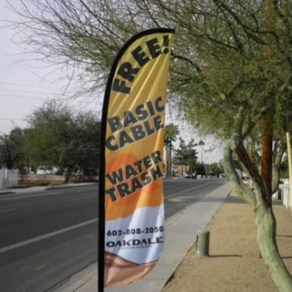 FEA008 - Custom Flutter Flag & Teardrop Banner for Property Management