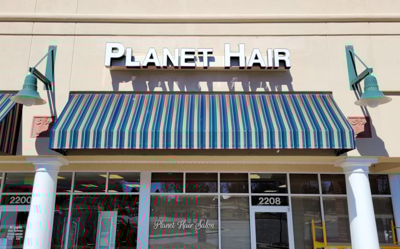 Planet Hair Storefront Channel Letters