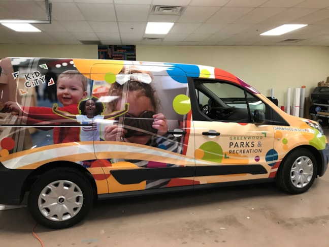 Vehicle Wrap for Greenwood City Parks and & Recreation in Greenwood,IN 