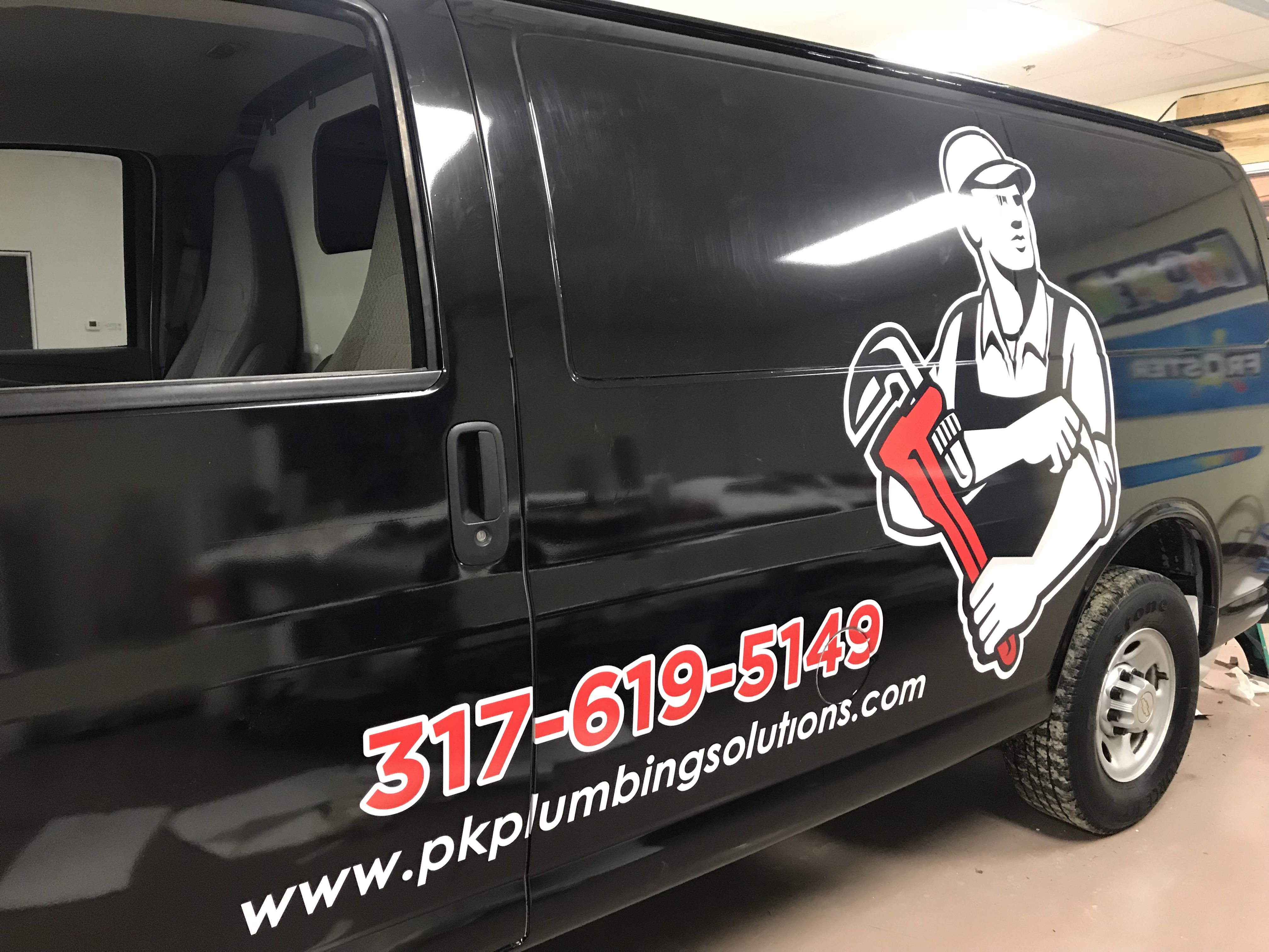 Full Vehicle Wrap for P&K Plumbing Solutions in Greenwood,IN 