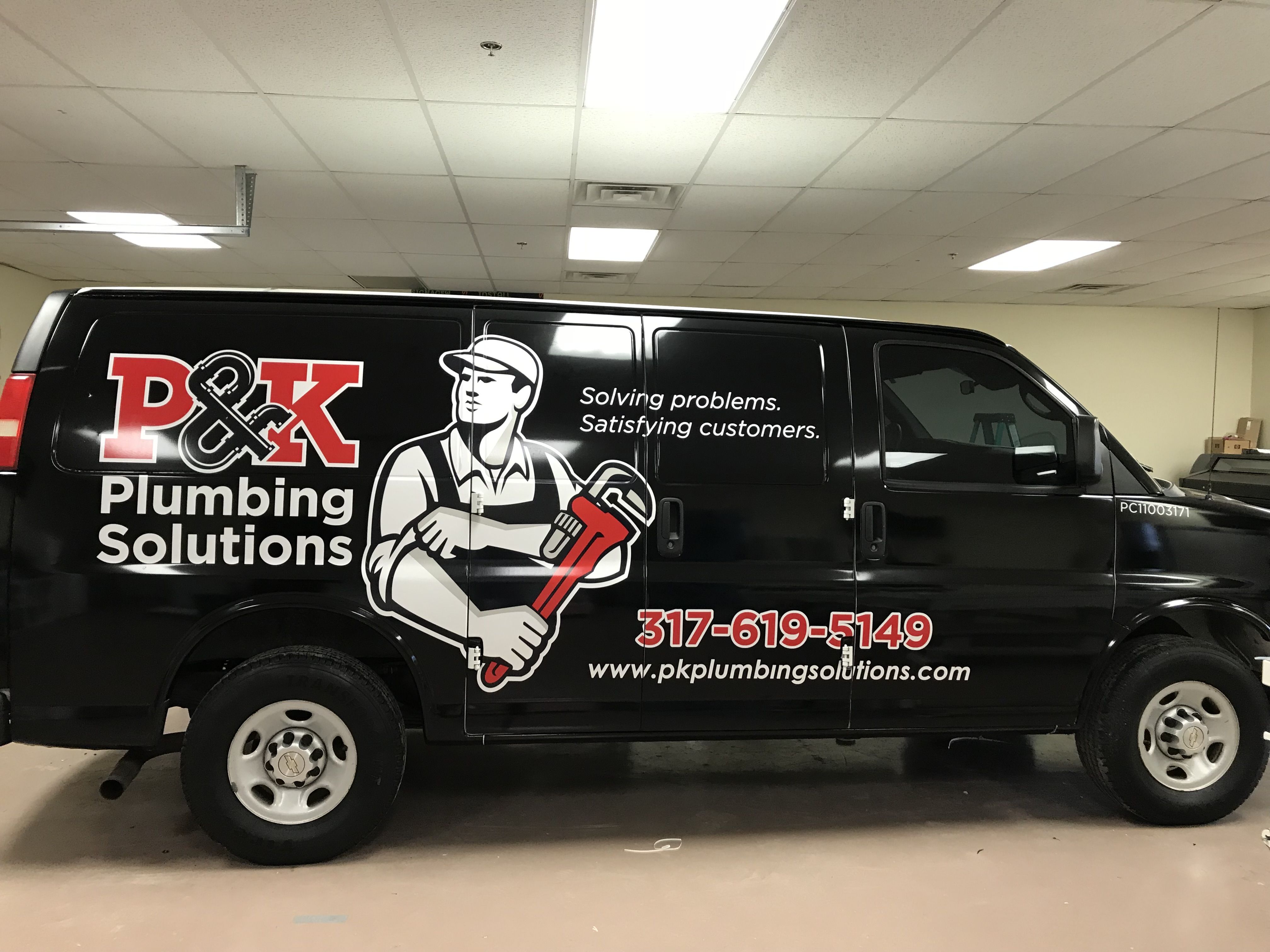 Full Vehicle Wrap for P&K Plumbing Solutions in Greenwood,IN 