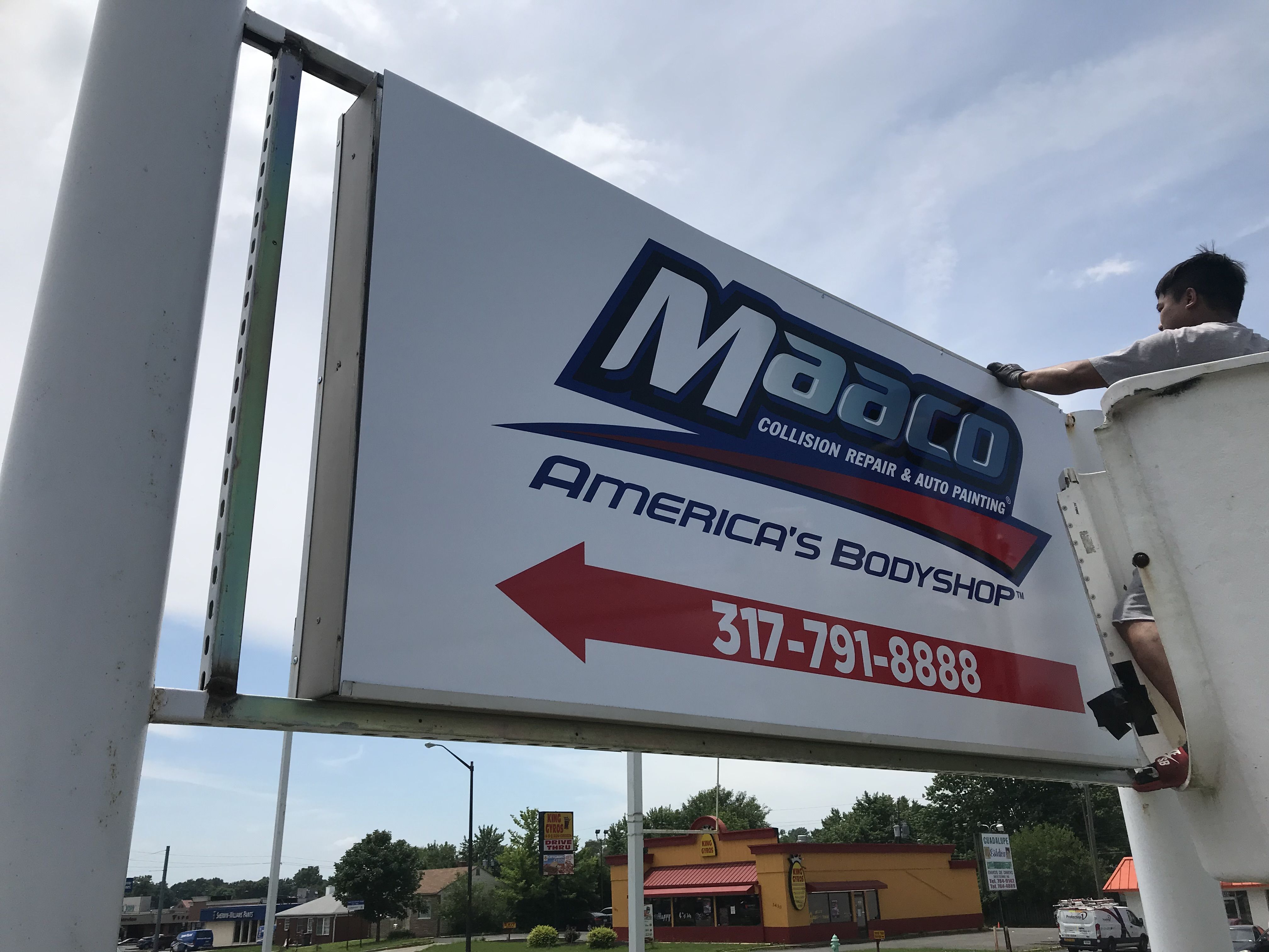 Pylon Sign Face Renewal in Indianapolis, IN 