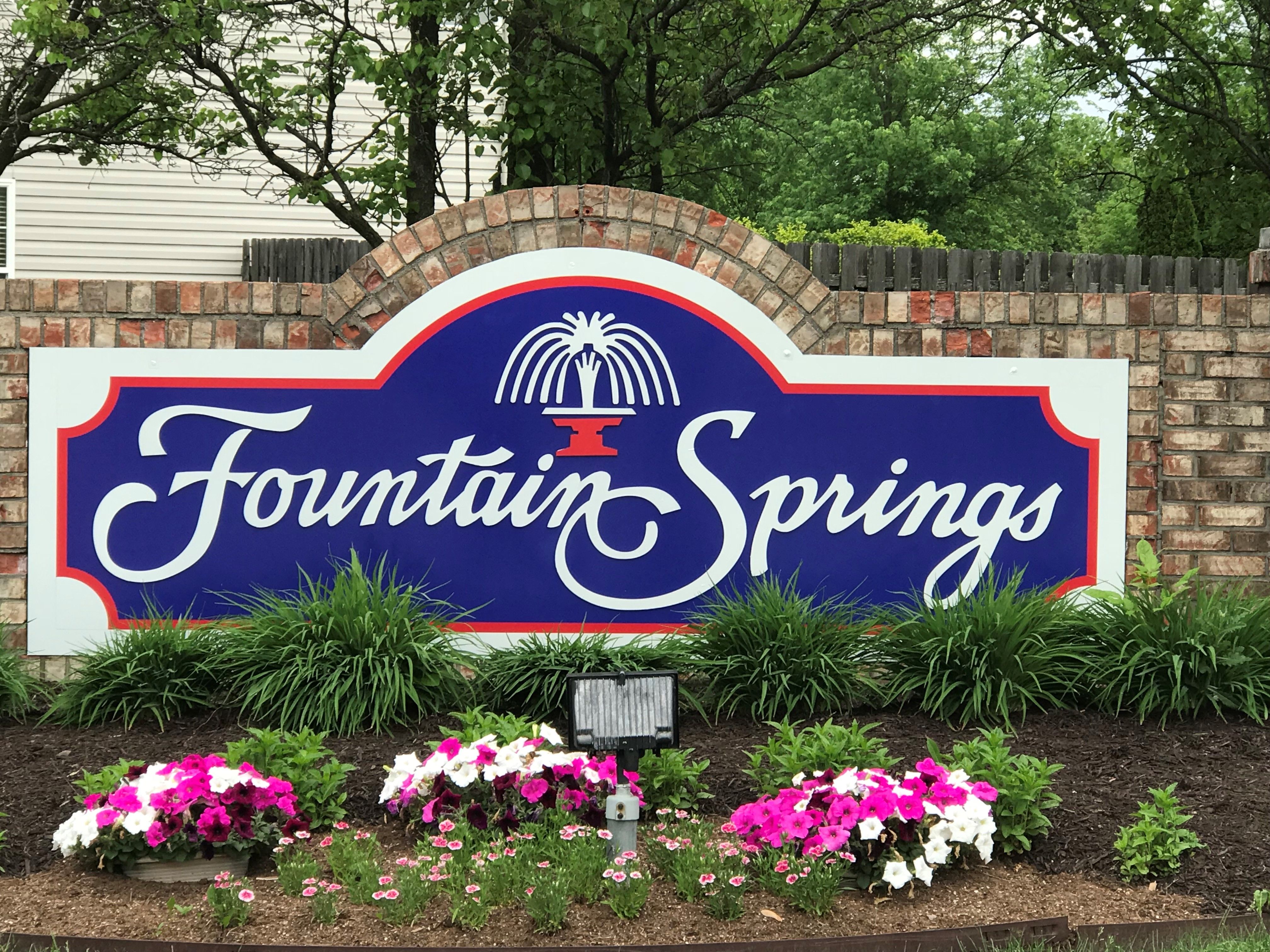 Metal Sign for Fountain Springs Subdivision in Indianapolis in IN