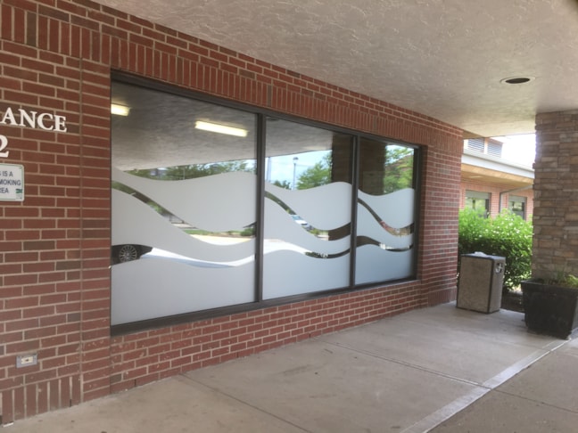 Frosted Window Graghics for Valle Vista Heath Ststem in Greenwood IN