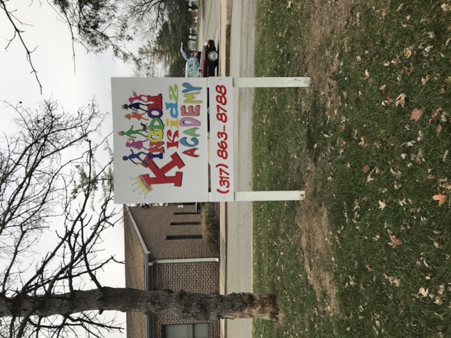 Post and panel Sign for Kingdom Kidz Academy in Indianapolis, IN  