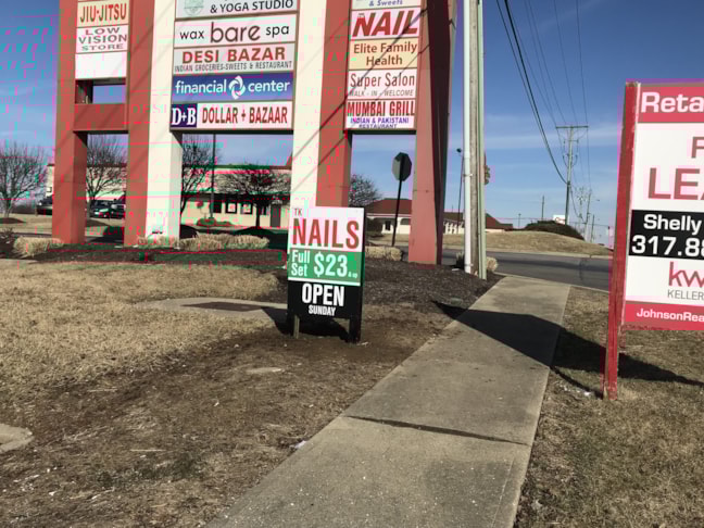 Post and Panel Sign for TK Nails in Greenwood IN