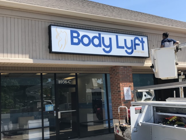 LED Illuminated Cabinet Signs in Indianapolis for Body Lyft in Greenwood, IN