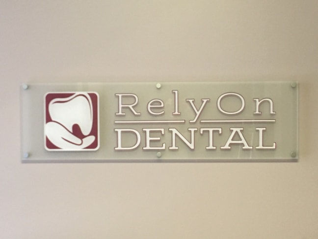 Acrylic Dimensional Lobby Sign for RelyOn Dental in Greenwood IN