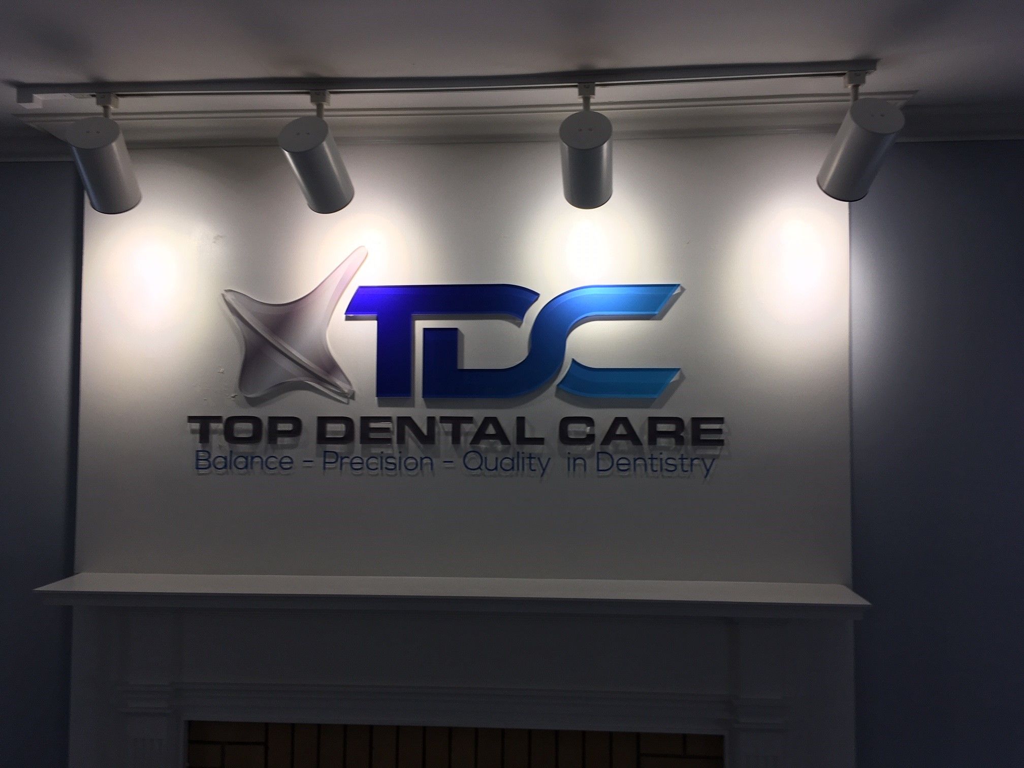Acrylic Loby Sign for Top Dental in Greenwood IN 
