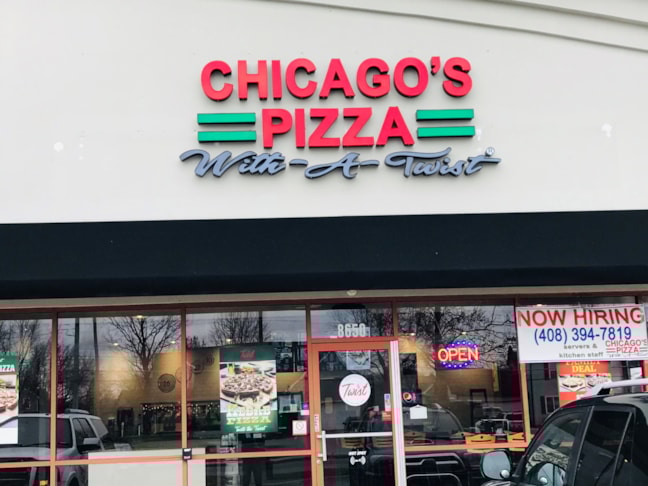Building Sign, Channel Letters, Exterior Signs, Lighted Signs for Chicago Pizza in Fishers IN