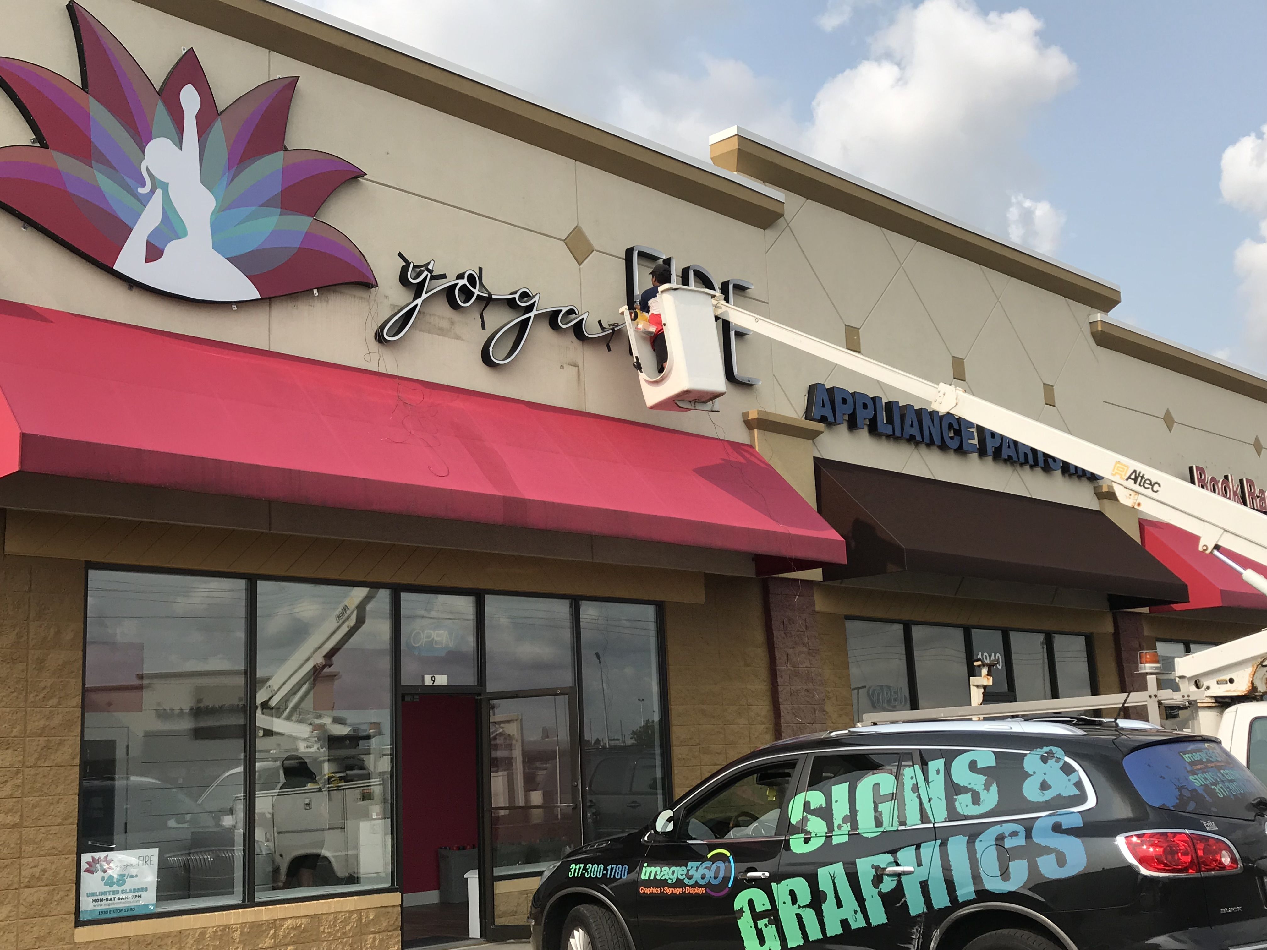 LED  Illuminated Channel Letters for Yoga Fire in Greenwood IN