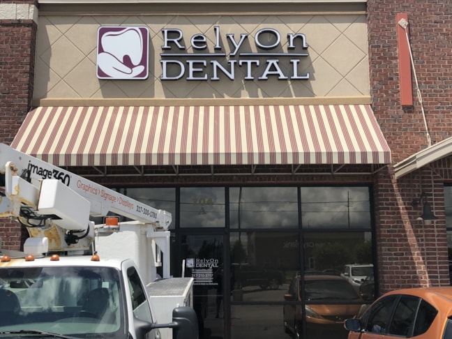Business Signs, Channel Letters, Exterior Building Signs for RelyOn Dental in Greenwood IN