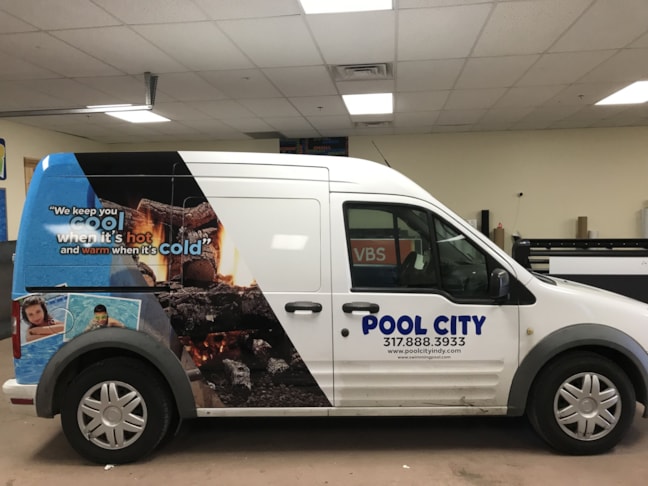 Partial Van Wrap for Pool City in Greenwood IN