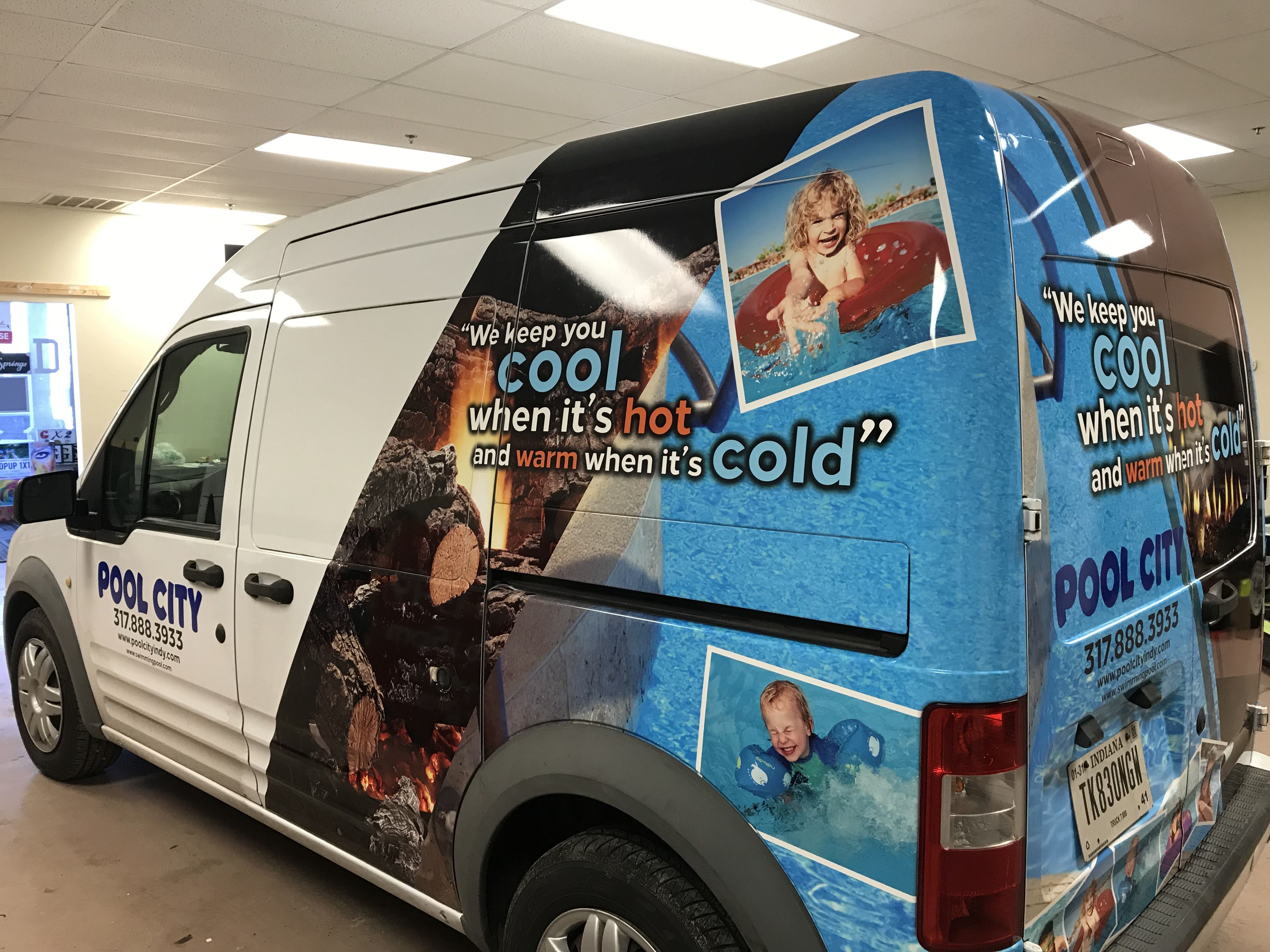 Partial Van Wrap for Pool City in Greenwood IN