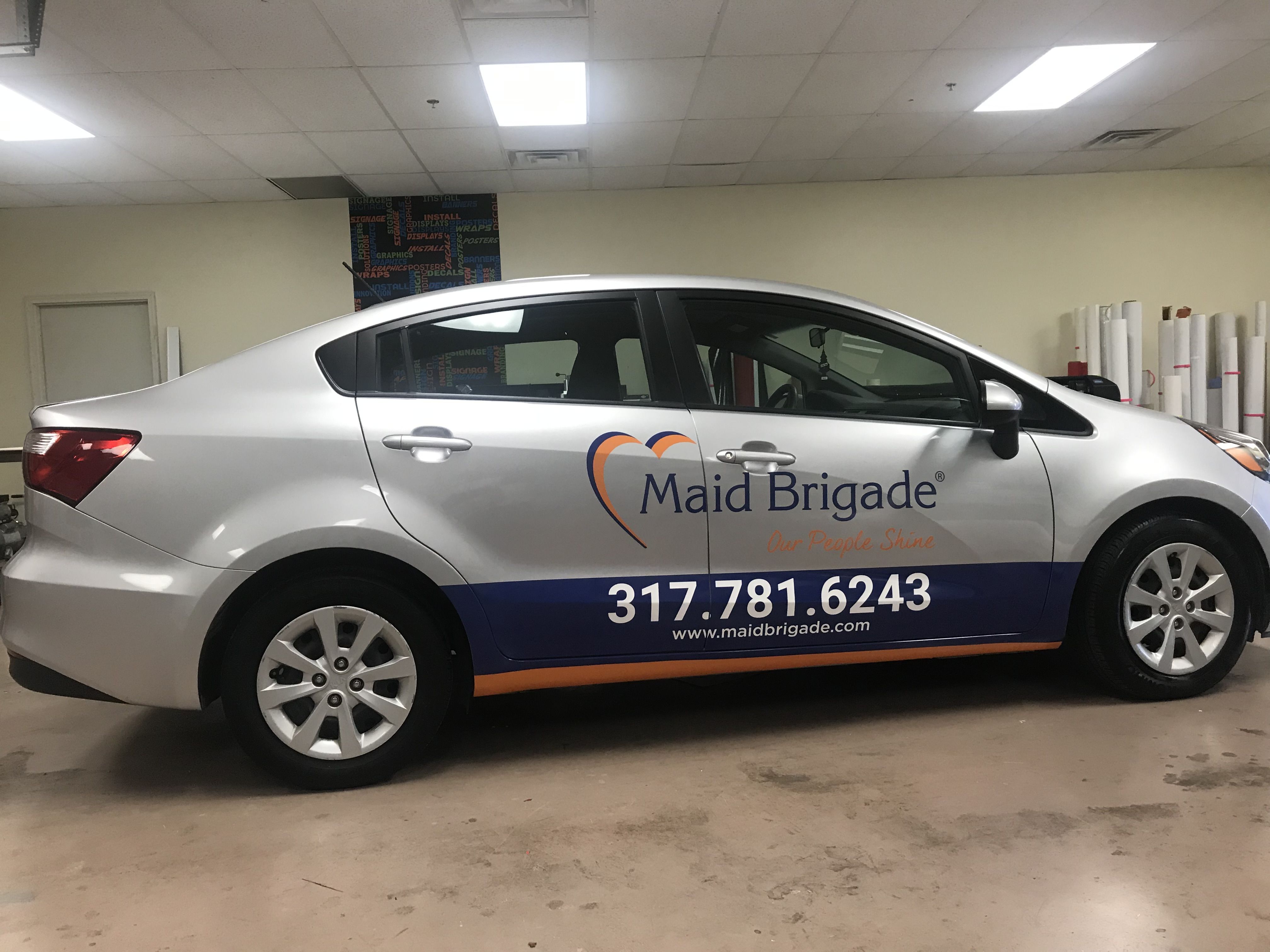 Partial Car Wrap for Maid Brigade in Indianapolis, IN