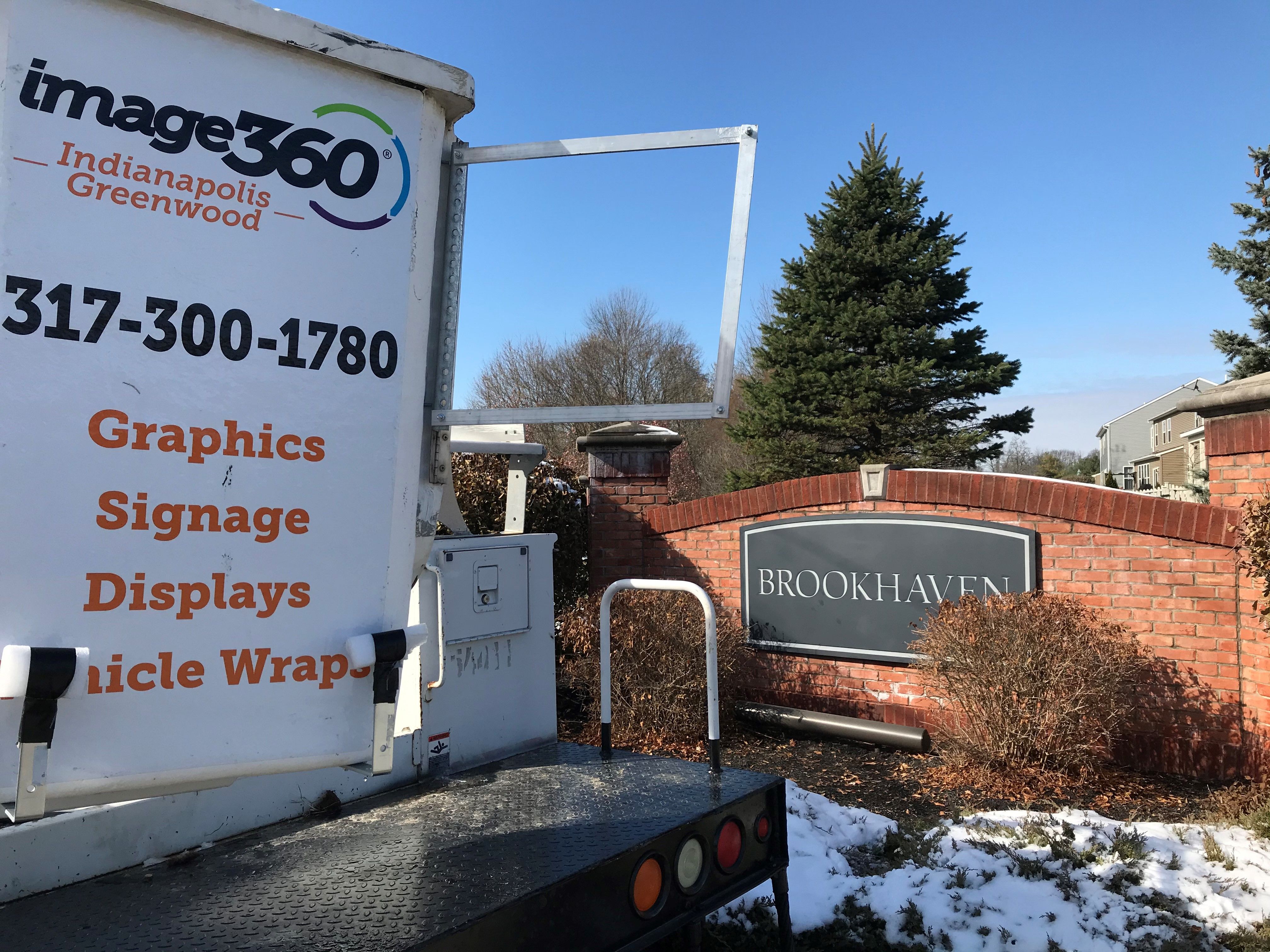 Routed Monument Sign for Brookhaven Neighbourhood in Indianapolis, IN