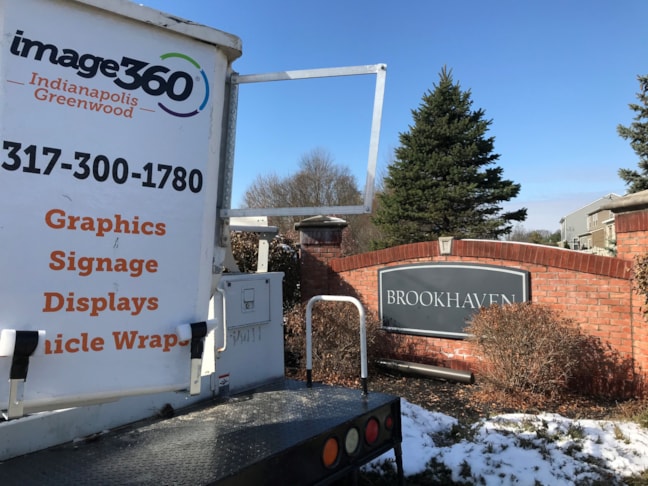 Routed Monument Sign for Brookhaven Neighbourhood in Indianapolis, IN