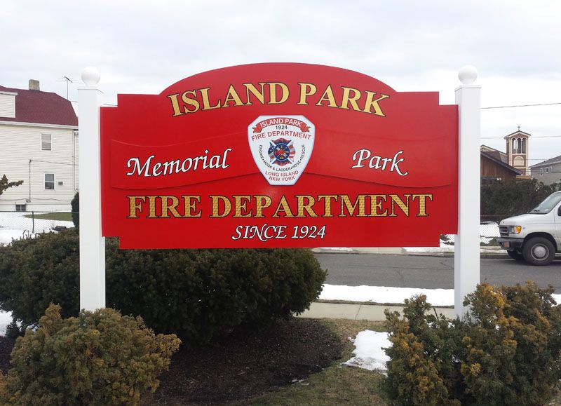 Island Park Fire Department Memorial Park Sign