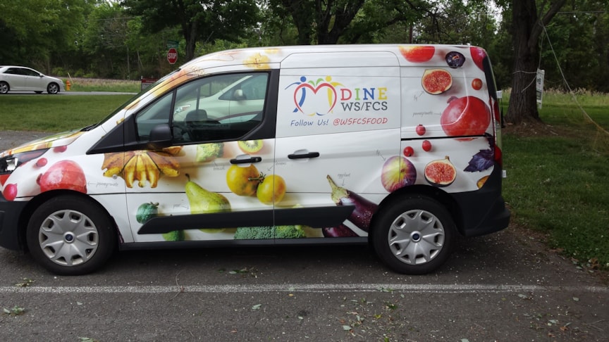 One of eight of a fleet of delivery vans, for Chartwells, a contractor for the WSFCS.