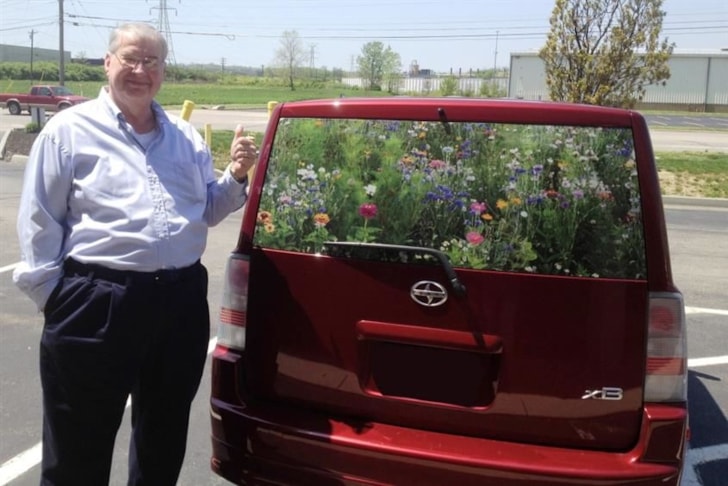 This thoughtful husband surprised his wife with a digitally printed floral window graphic for her car!  (Window graphic by Signs Now Cincinnati for loving husband, Cincinnati, OH)
