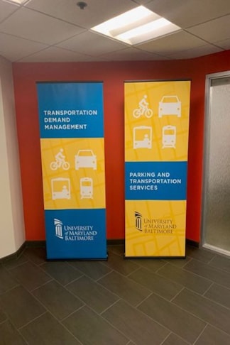 Fabric & Vinyl Indoor Banners for University of Maryland Baltimore