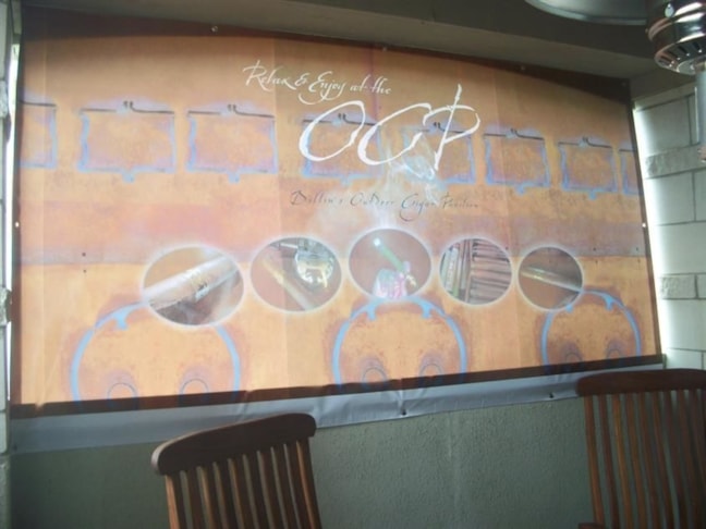 Custom Printed Banner hung at a Cigar Patio in Levis Commons