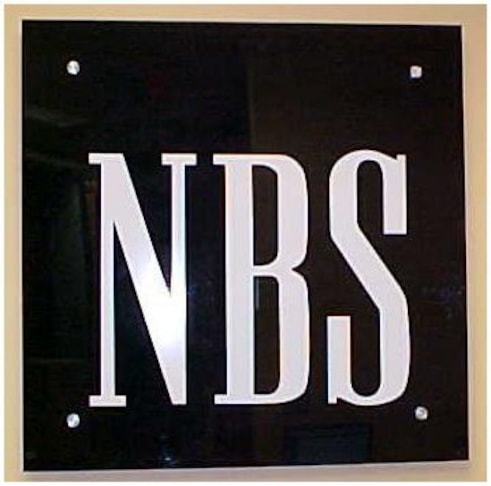 Logo on black acrylic mounted with stand off barrels, Toledo, Ohio