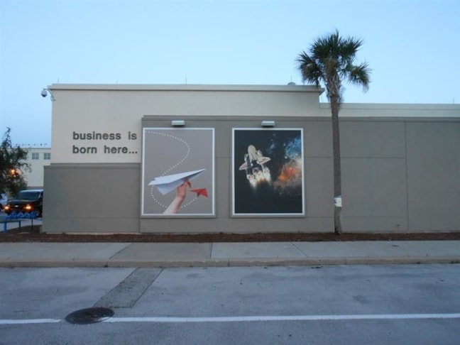 Digitally printed banners mounted and framed at Daytona Regional Airport