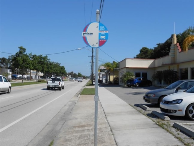 County Bus route identification sign