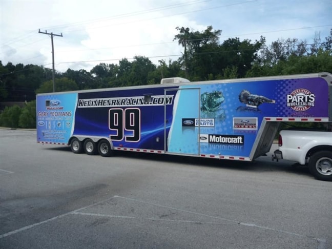 Race car trailer wrap
