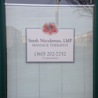 - Window Graphics - Custom Business Sign - Foundation Massage - Anacortes, WA