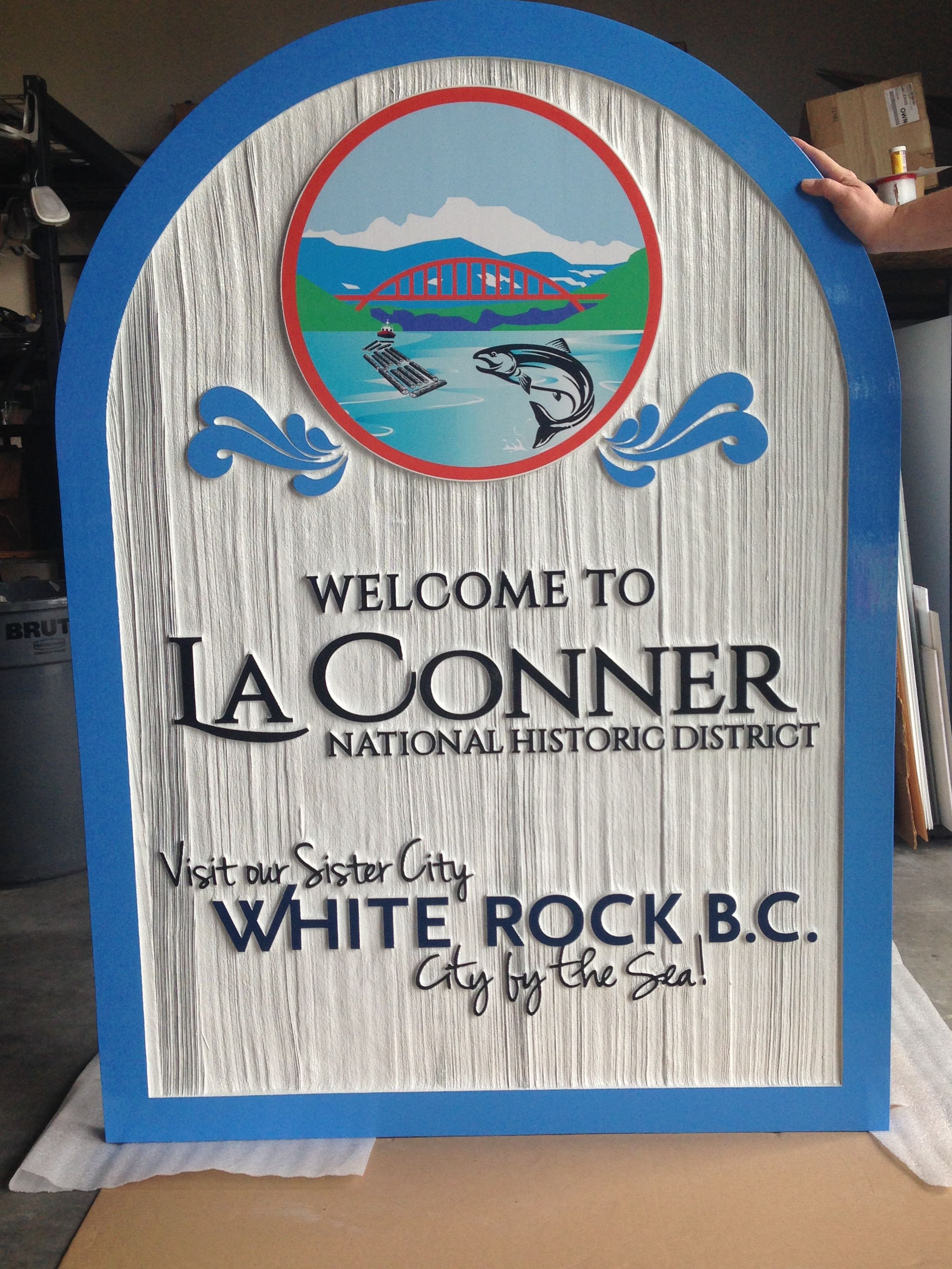  - Monument Sign - Sandblasted Sign - City of La Conner - La Conner, WA