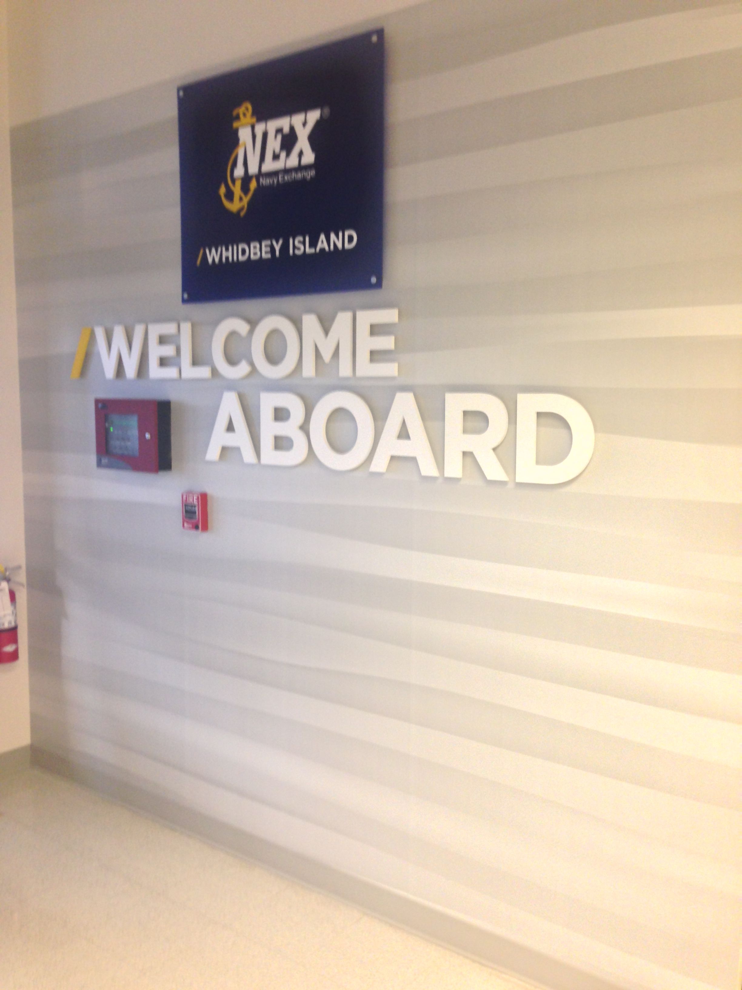  -  Architectural Signage - Dimensional Lettering, Acrylic, & Custom Wallpaper - Navy Exchange Whidbey Island - Oak Harbor, WA