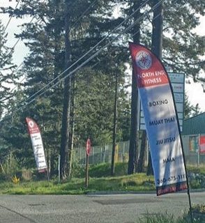 - Custom Banners - Feather Banners - North End Fitness - Oak Harbor, WA