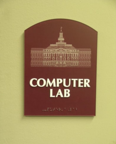 ADA and Wayfinding custom computer lab sign