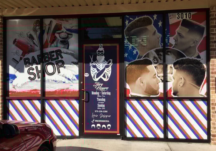 Barber Shop window graphics