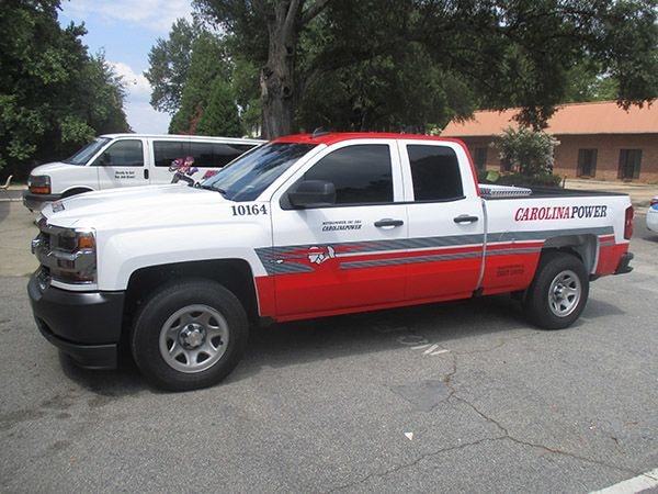 Carolina Power Partial Truck Wrap