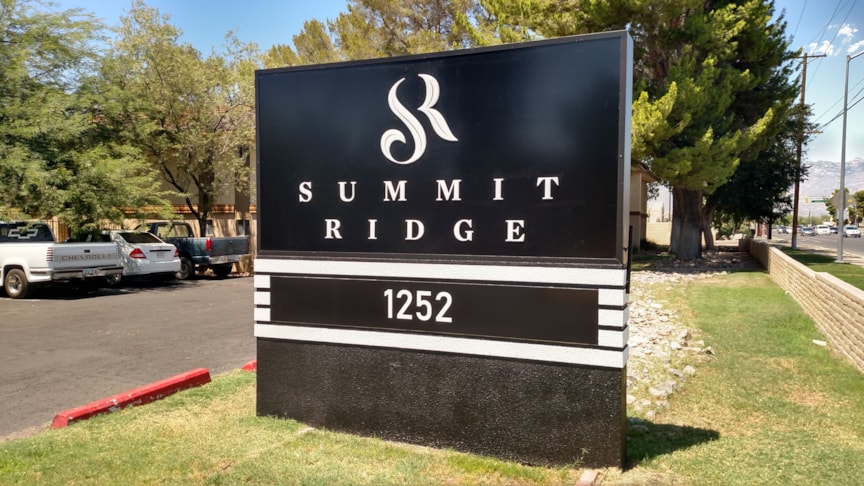 Building signage replaced on Apartments