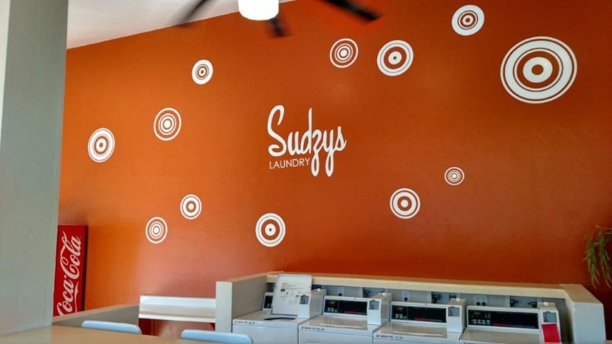 Laundromat Wall Mural, Applied Cut Vinyl 