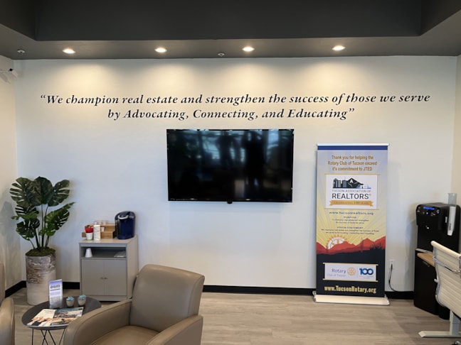 Black Plotted Vinyl Lettering on Breakroom Wall.