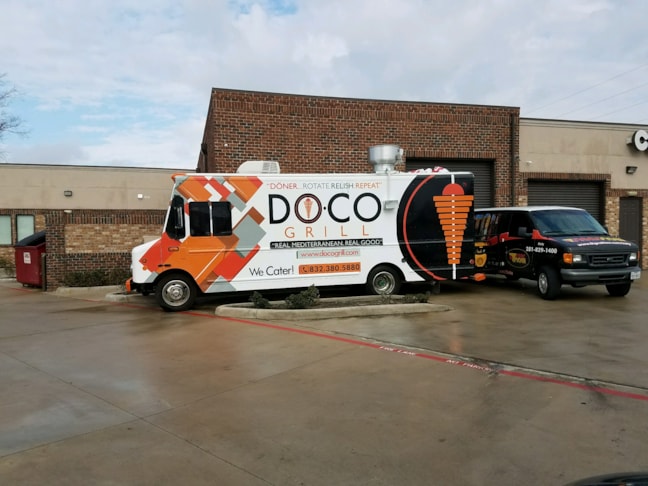 Custom vehicle graphics on a food truck