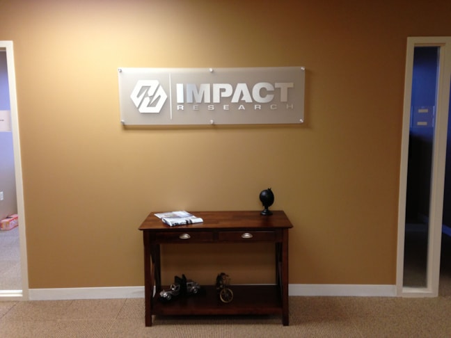 Metal Dimensional Letters on Clear Acrylic Impact Displays