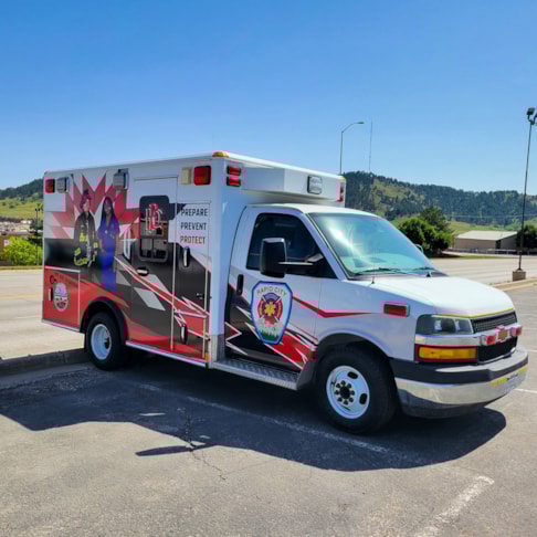 Custom ambulance wrap for the Great Plains Tribal Leaders Health Board.
