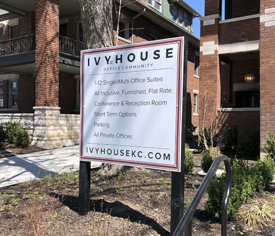 Exterior Post and Panel Leasing Sign for Crestwood Hills in Kansas City, Missouri