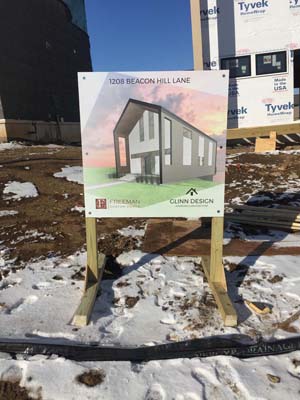 Exterior MDO Wood Post and Panel Sign with Full Color Graphic for Glinn Design in Kansas City, Missouri