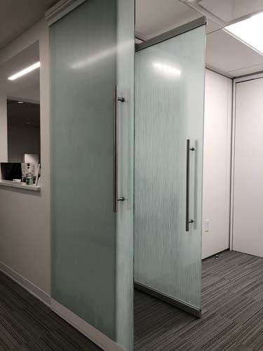 Interior Striped Frosted Window Film for Valencia Endodontics in Kansas City, Missouri