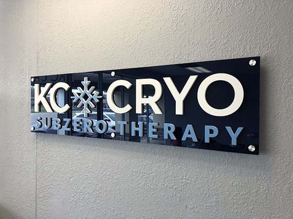 Interior Acrylic with Dimensional Letters and Brushed Silver Standoffs for KC Cryo in Lee