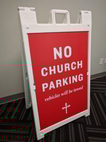 Parking A-frames for Redeemer Fellowship in Kansas City, Missouri