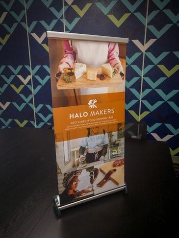 Tabletop Retractable Banner Stand for The HALO Foundation in Kansas City, Missouri 